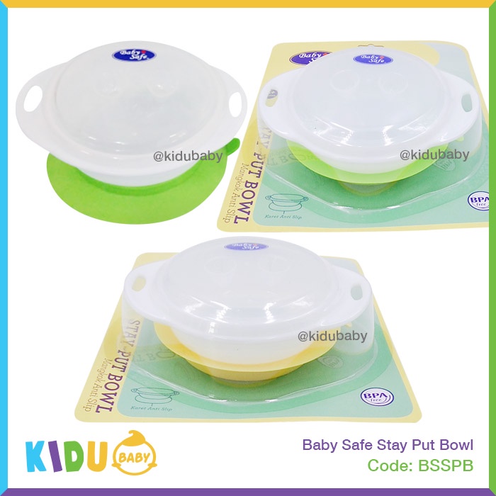 Baby Safe Stay Put Bowl Mangkok Anti Slip Mangkok Makan Bayi Perlengkapan Makan Bayi dan Anak Kidu Baby