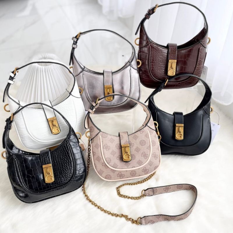 Tas Wanita Gue Ess Maimie Small Hobo Signature Croco
