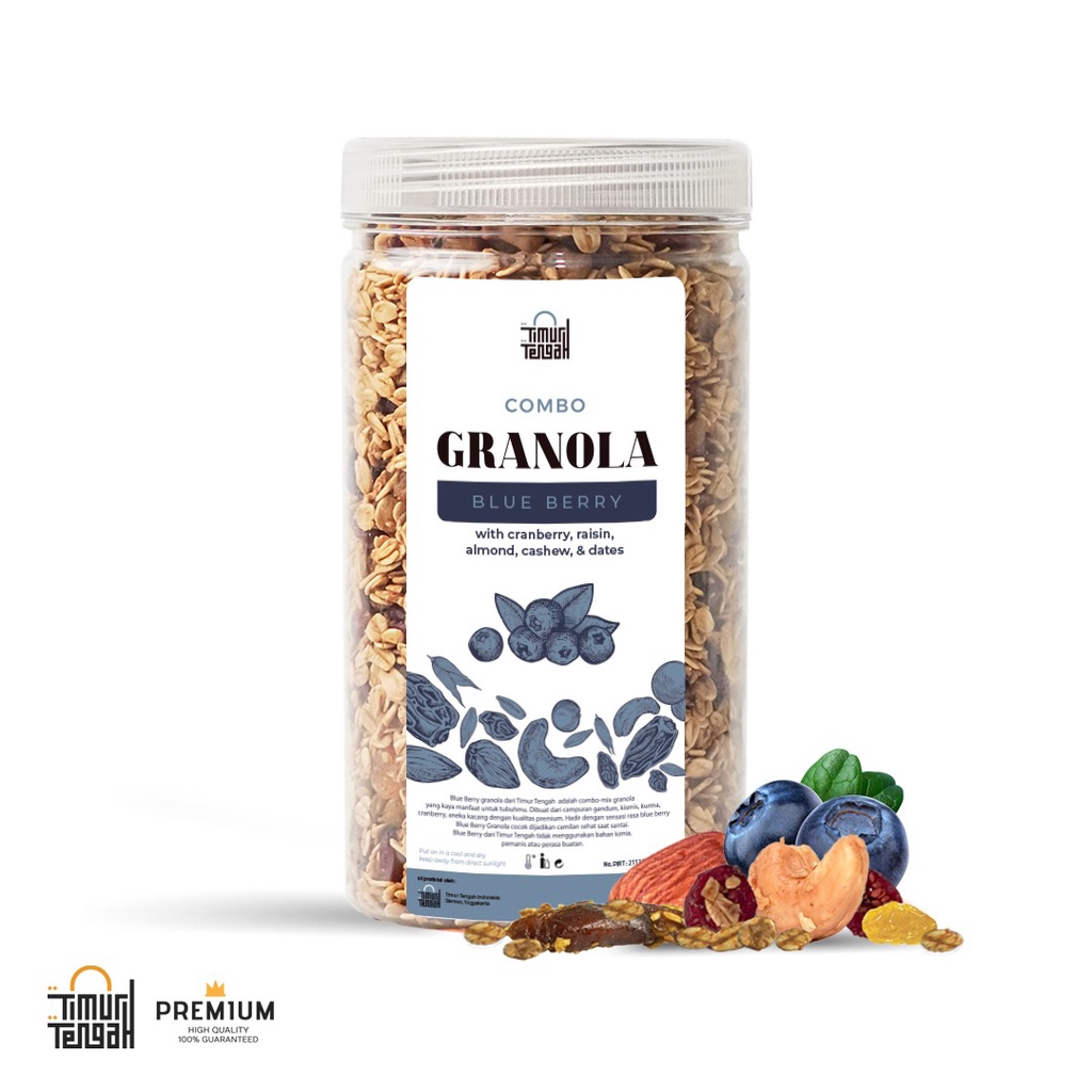 Granola Blueberry Timur Tengah 500gr | Blueberry Granola Premium