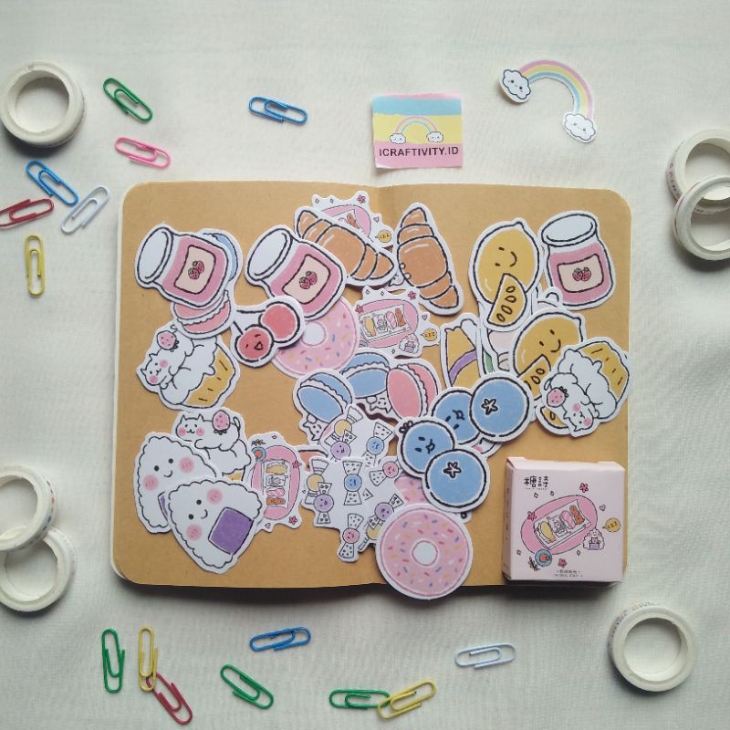 

Sticker Deco Box /Sticker Jurnal/DIY Journaling Desain Snacks Lucu
