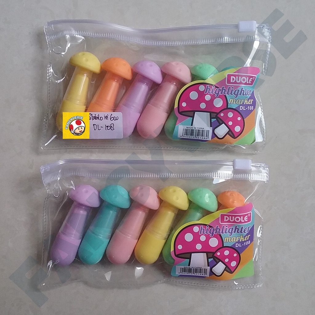 

Highlighter Pen Mini Mushroom 6 Warna (DL-108) / Textliner