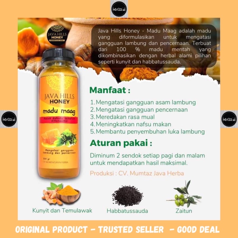 

Madu Maag Java Hills Honey 350 gr - premium raw honey madu mentah murni asli herbal mumtaz javahills organik 350gr gerd maagh