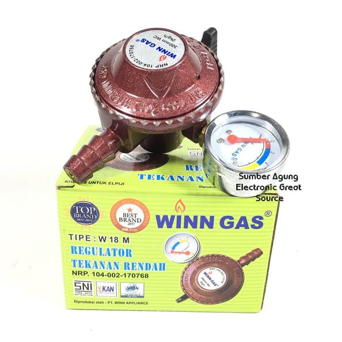 W18M Winn Gas Regulator Tekanan Rendah Meteran Meter Penunjuk Isi Tabung