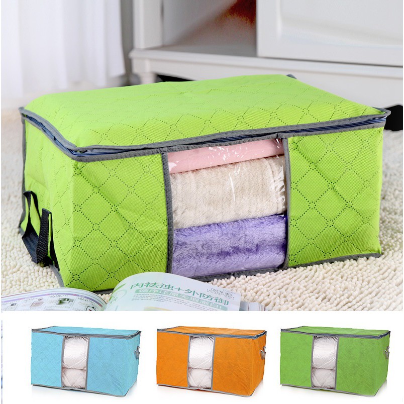 ELFYDO HL0037 Bamboo Storage Box Organizer Bag Kotak Penyimpanan Multifungsi Selimut Baju