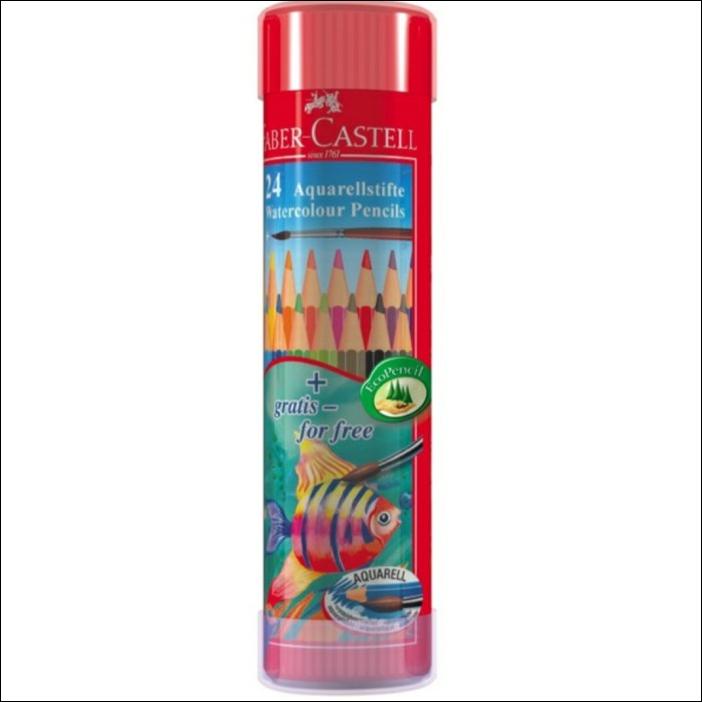 

Pensil Warna Watercolour faber castell 24 Round Tin / Kemasan Tabung