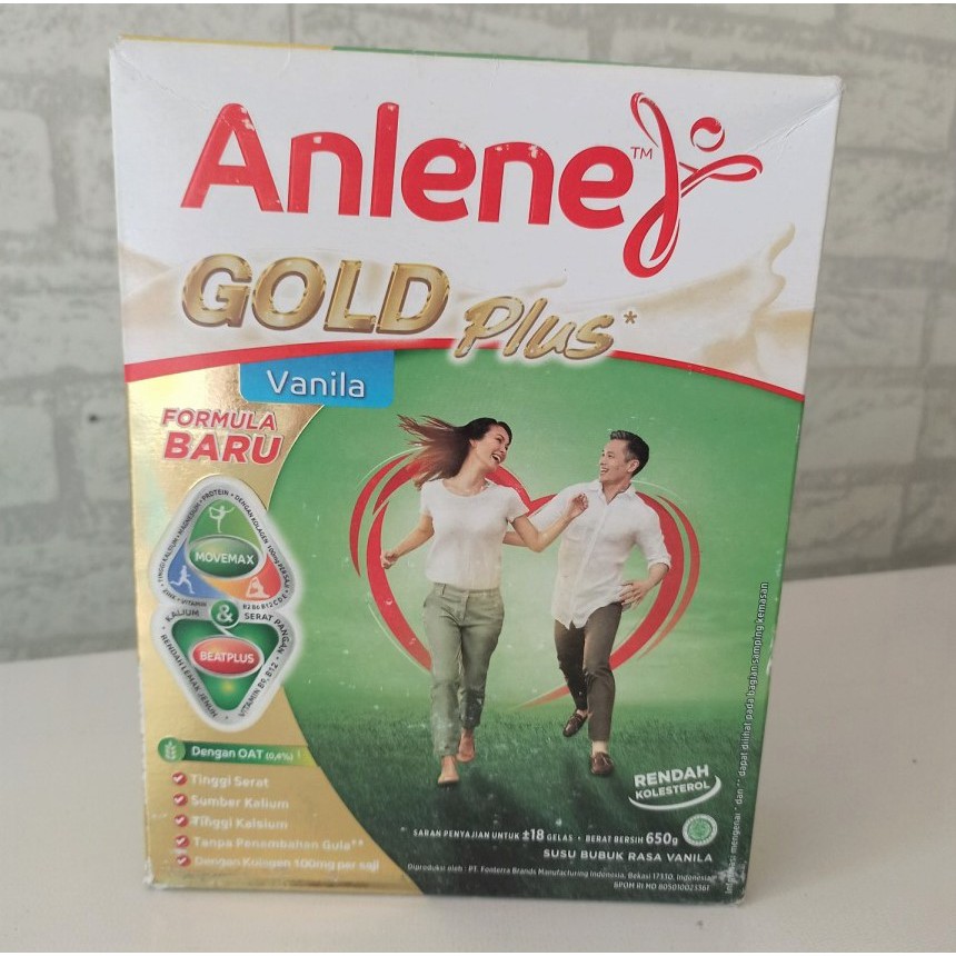 

Susu Anlene Gold Plus Vanila/Original/Coklat 650gr