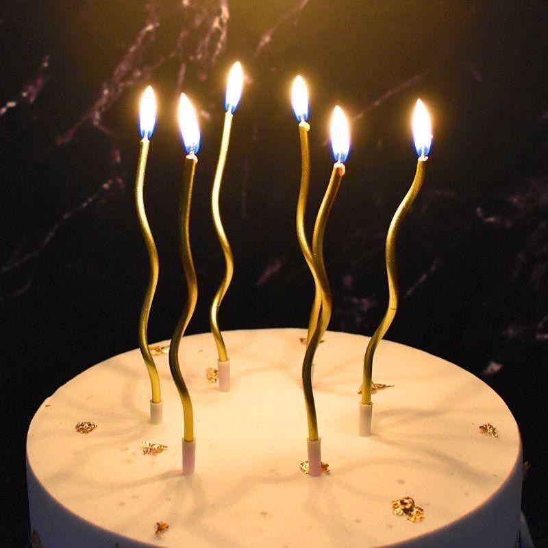 Lilin Spiral Panjang / Lilin Ulang Tahun Panjang Spiral Metalik