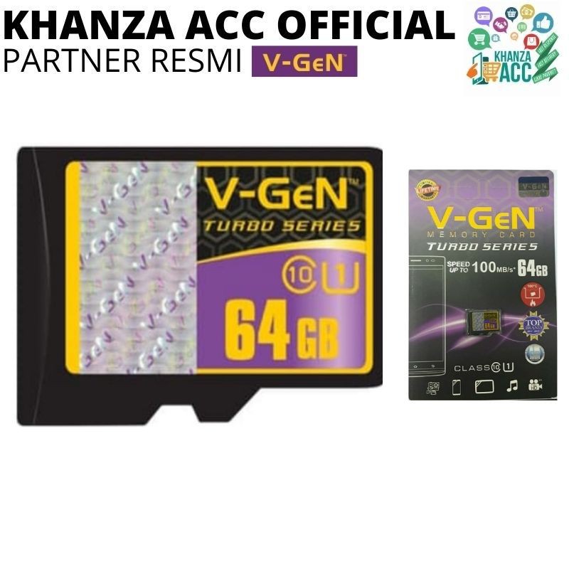 KHANZAACC VGEN 64GB Memory Hp Micro SD Class 10 Turbo Series