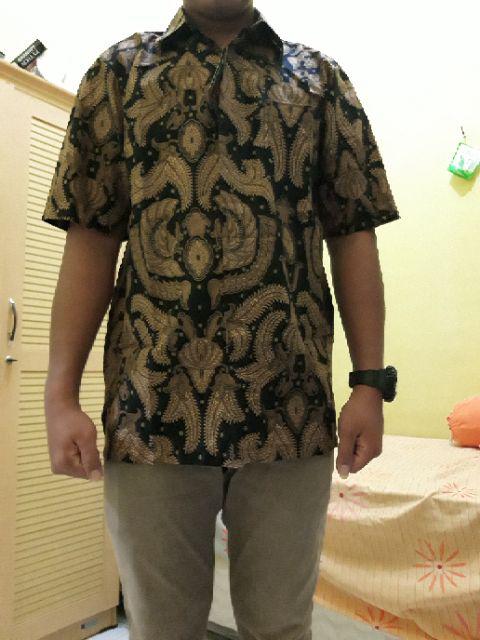 Risna Batik Krb Kawung Krem Kemeja Batik Premium Lengan Panjang Pria M L Xl