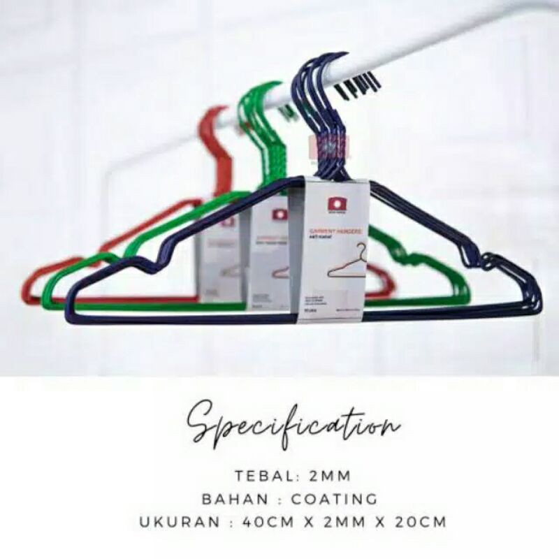 Gantungan Baju Warna / Hanger Kawat Warna Warni Anti Karat