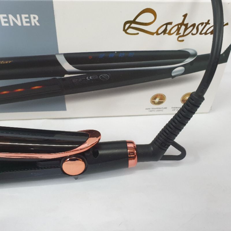 Ladystar Catok Rambut 2in1 murah curly lurus kriting infrared Salon Terlaris Hair straightener