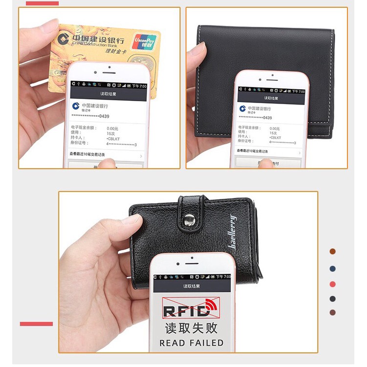 Baellerry RFID Anti Theft Card Wallet + Box Dompet Kartu Kulit K9110