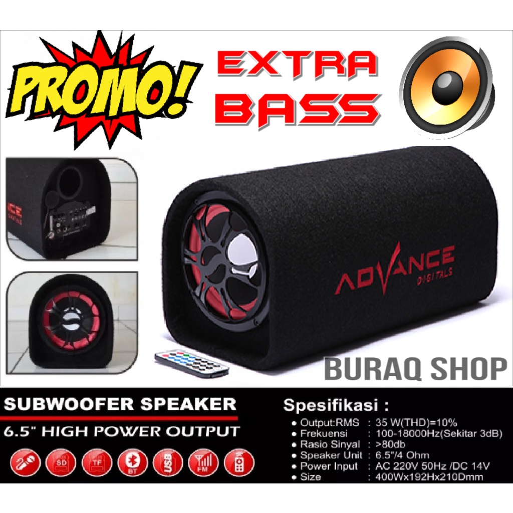 Speaker Aktif Advance Subwoofer 6,5 inch T-102BT Bluetooth / Speaker Bluetooth / Active Speaker / Su