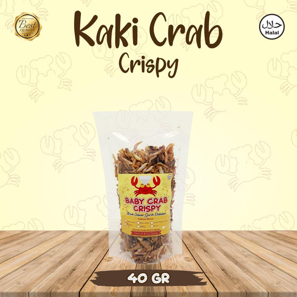 

KAKI CRAB CRISPY 40 GR CEMILAN HOMEMADE KEPITING MURAH KEKINIAN ENAK SEHAT MAKANAN RINGAN HALAL TANPA MINYAK