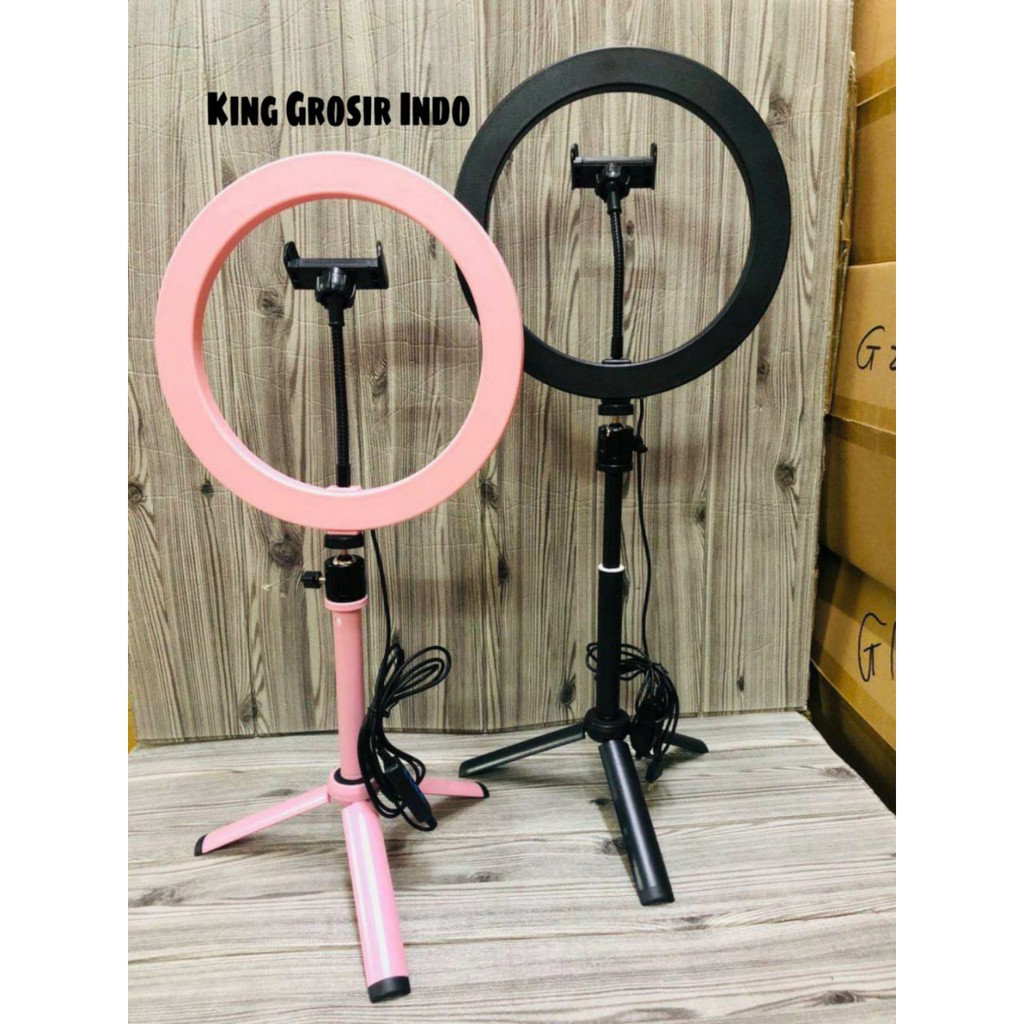 Ring Fill Light / Lampu Selfie ( 26 CM / 10 INCH ) Panjang Tripod Bisa 70 CM Dan 60 CM