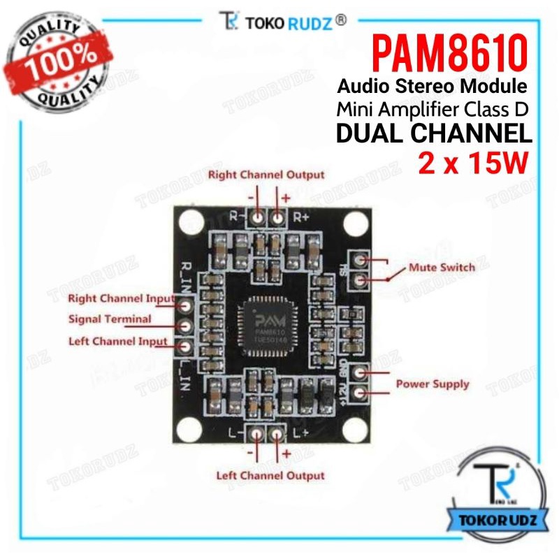 PAM8610 Modul Audio Stereo Amplifier Dual Channel 2 x 15W Class D