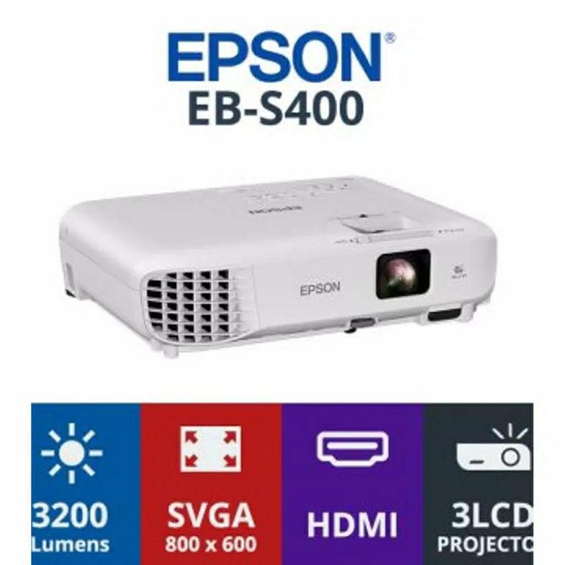Epson EB-S400/ EB S400 LCD Proyektor 3200 Ansi SVGA 3LCD Garansi Resmi