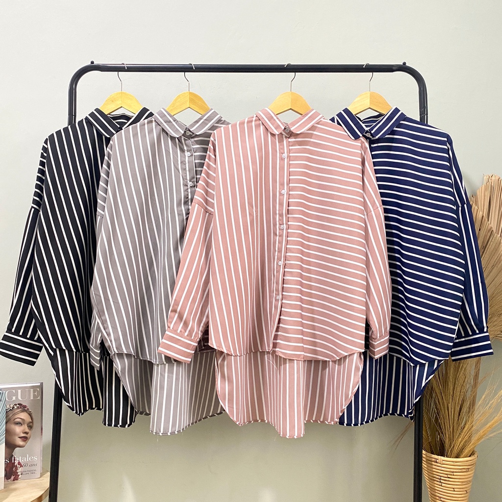 KEMEJA SALUR WOLFIS AMANDA DAILY LONG SHIRT OFFICE SHIRT PREMIUM B489 CO