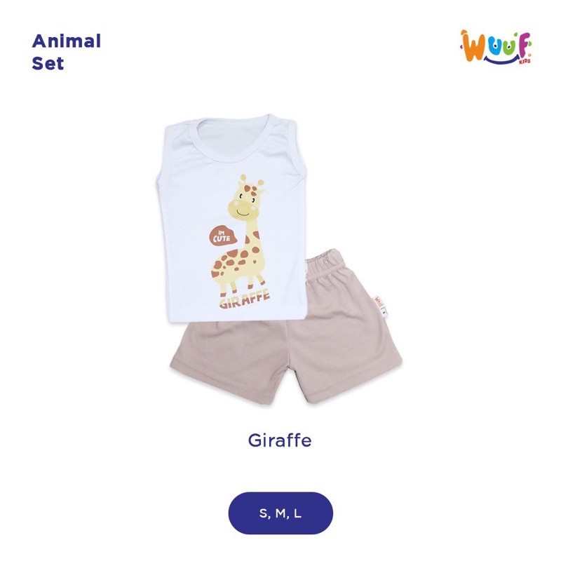 Setelan Kutung/Setelan Singlet Bayi/Anak Motif Animal (WUUF KIDS)