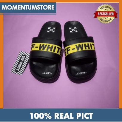 Sandal Pria dan Wanita Slide On Strip Off White Sandal Off-White Sandal Distro Off White Sandal Slop-8