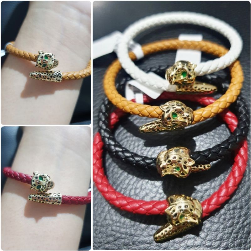 Gelang Tangan Kulit Viral Mix Titanium Anti Karat anti alergi Gelang Branded Band Kulit Bisa setel besar kecil Premium Quality 928