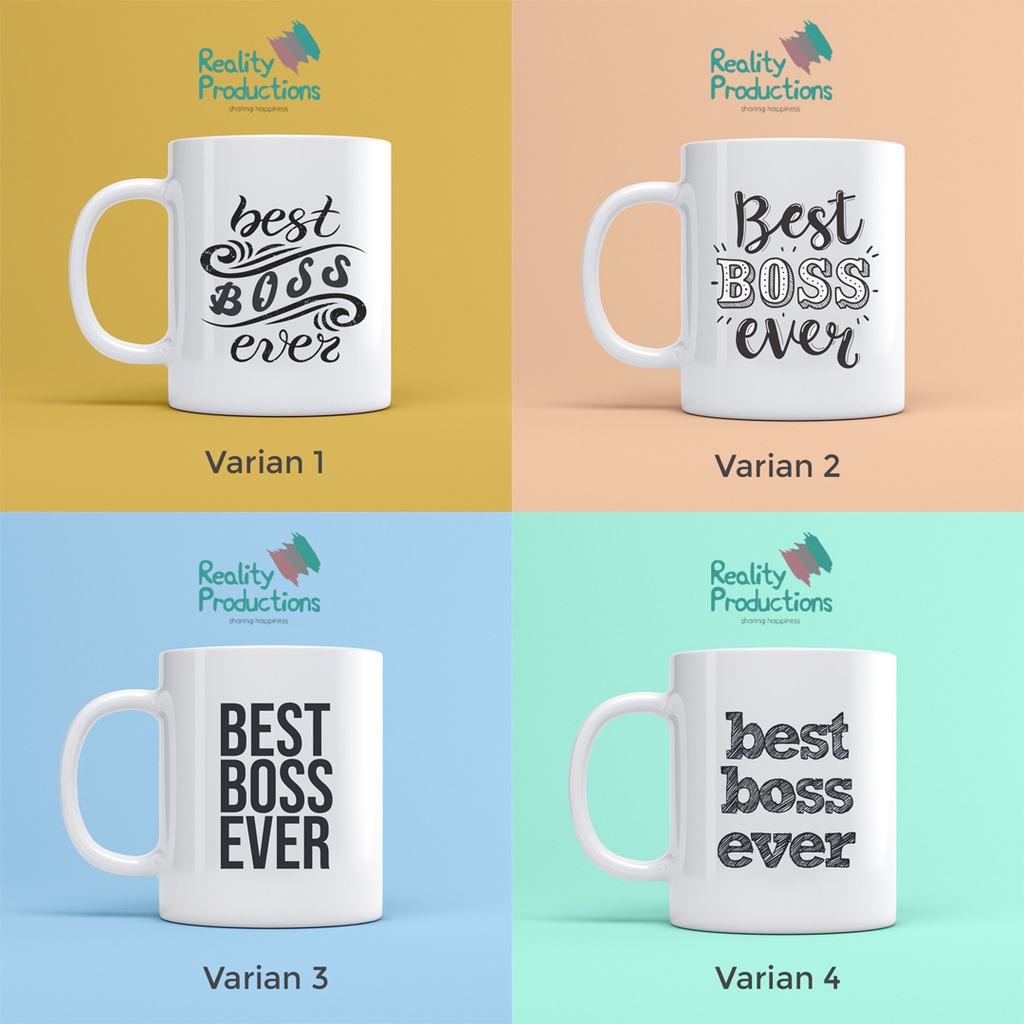 Mug Best Boss Ever Untuk Kado atau Hadiah Bos atau Atasan