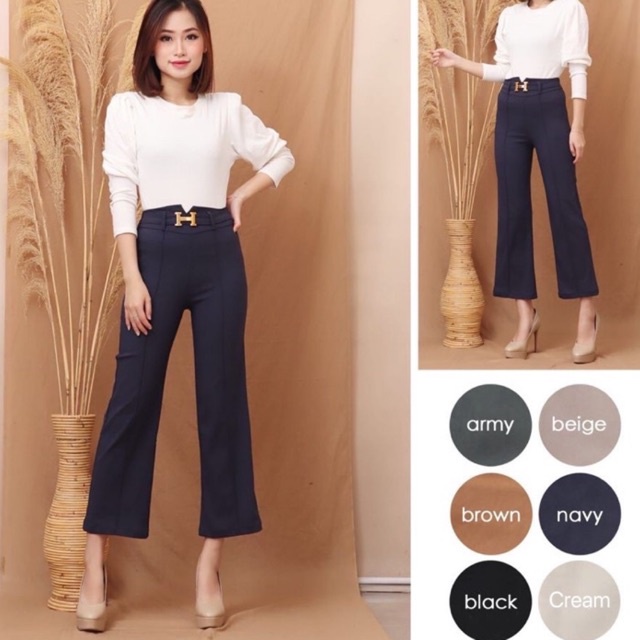 Office Belt Pants • Celana Kantor Belt Nyambung • MSC8003 • Fashion Wanita