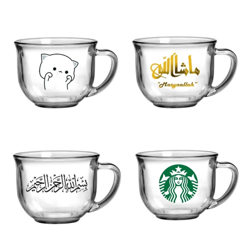 gelas karakter gelas korea mug jumbo gelas starbuck gelas jumbo gelas kaca aestetic pegangan