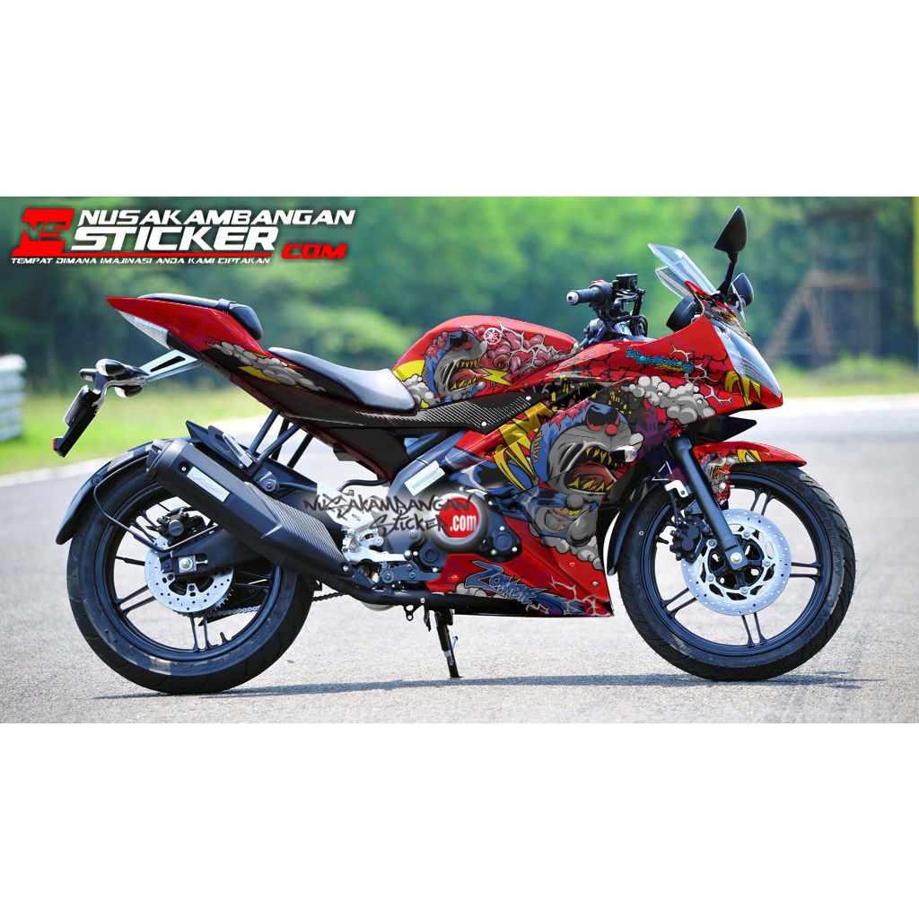 Stiker R15 V2 DORAEMON ZOMBIE MERAH