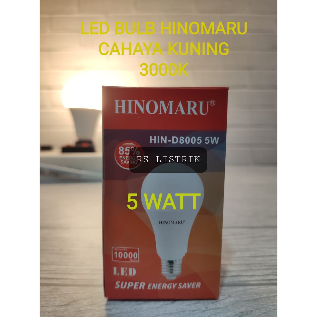 Hinomaru lampu led bulb 5 watt HIN-D8005 5W CAHAYA KUNING 3000K warm white