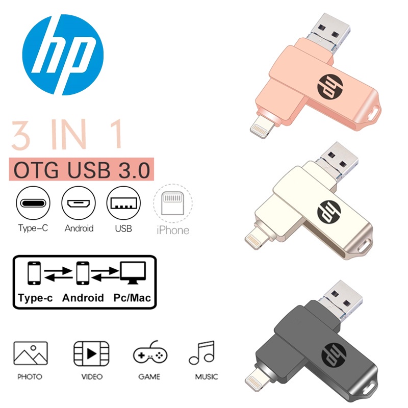 Hp Flashdisk OTG USB 3.0 Tipe-c 3 in 1 Kapasitas 512GB Untuk Smartphone