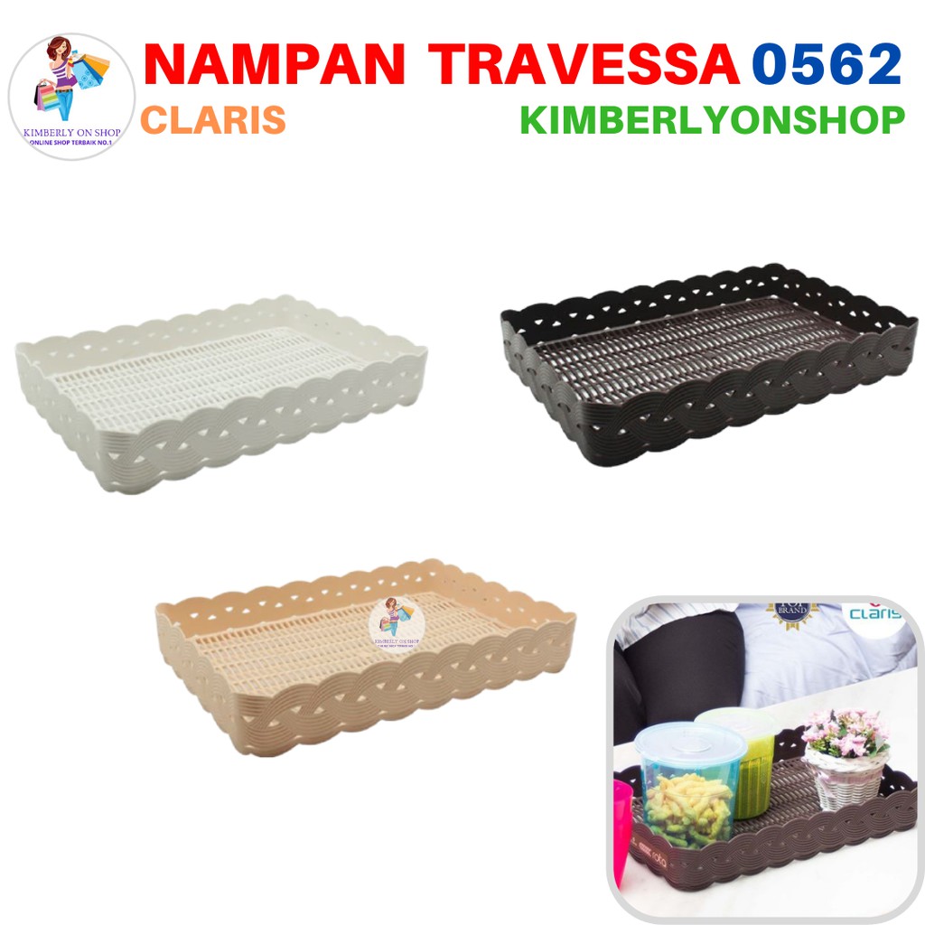 Kimberlyonshop Keranjang Nampan Plastik Serbaguna Travessa 0562 Claris