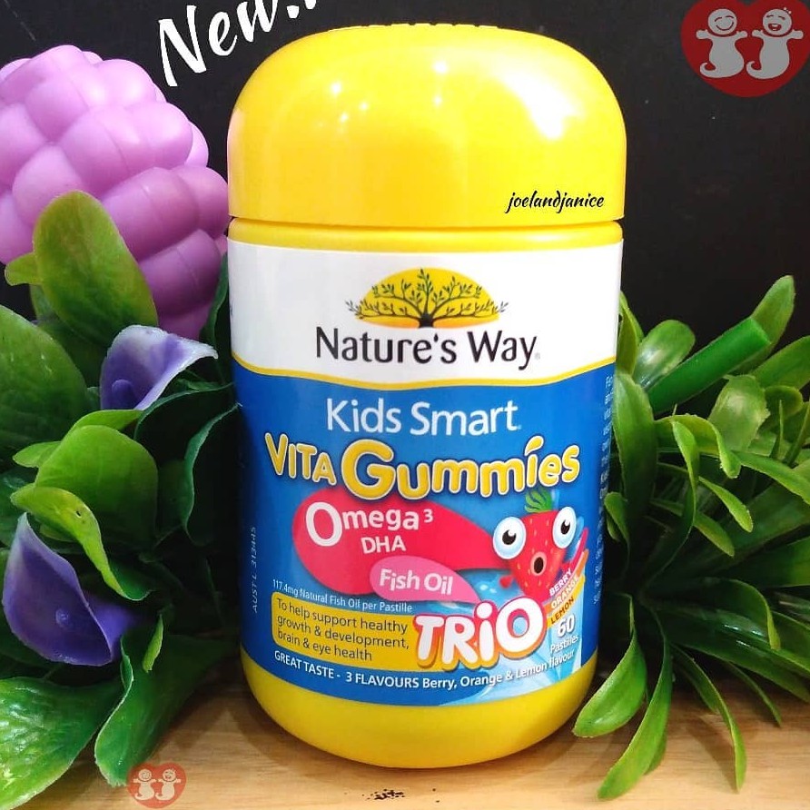 Nature's Way Kids Smart Vita Gummies Omega 3 DHA Fish Oil Trio 60caps