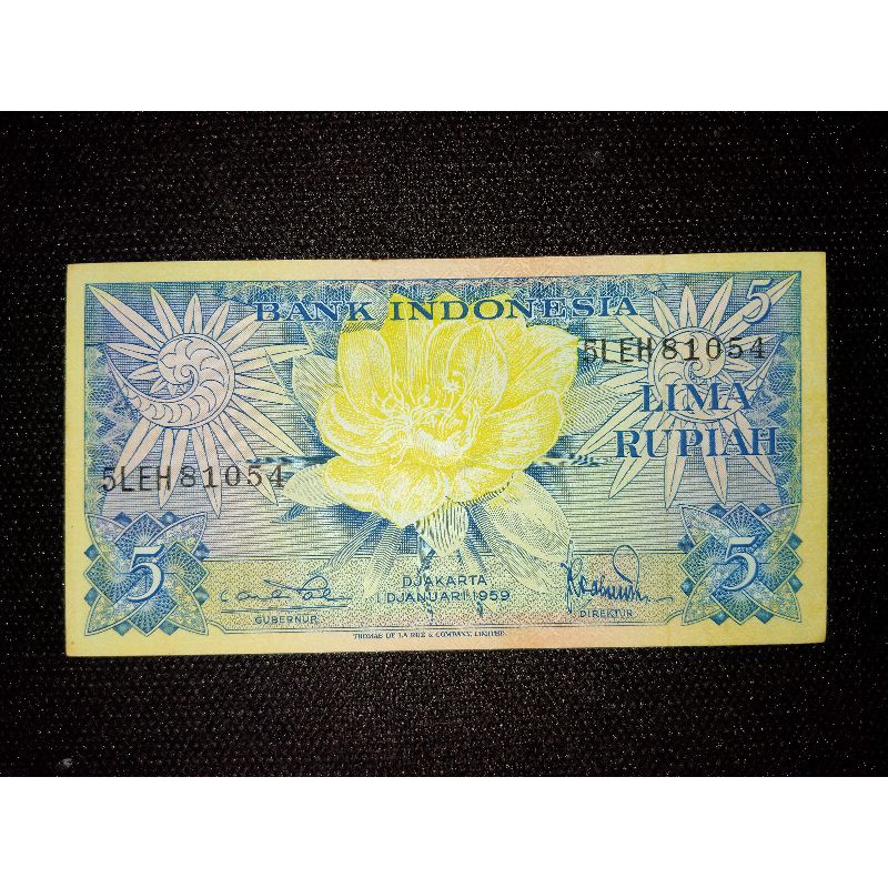 Uang Kuno 5 Rupiah Seri Bunga Tahun 1959 - UNC