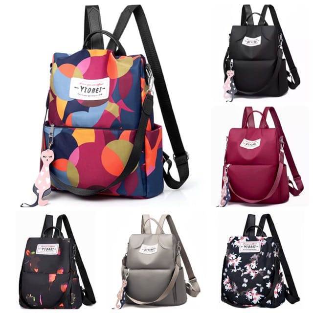 Tas Ransel Wanita Yiobei Backpack Premium Casual Tas Ransel Anti Maling