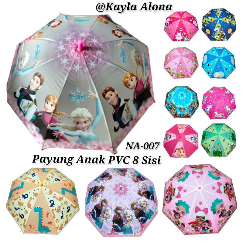 Payung 19&quot; PVC 8 Sisi Motif Karakter Anak