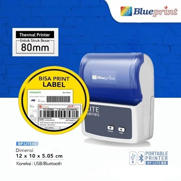 Portable Printer Thermal Label 80 BLUEPRINT BP LITE80 USB + Bluetooth