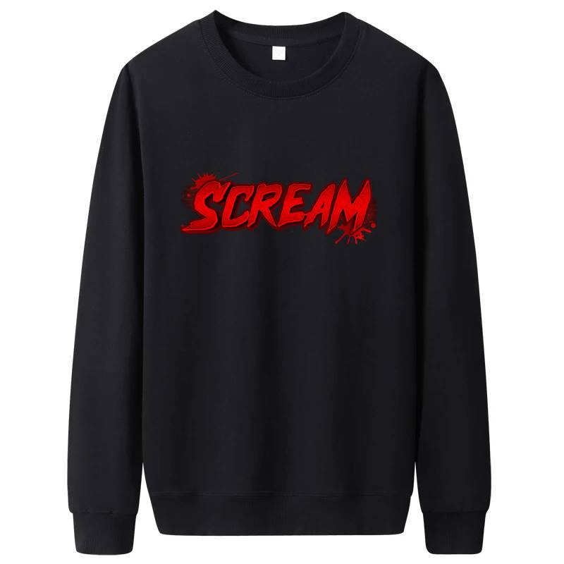 Scream Crewneck Sweater Pria Fleece Size M - XXL