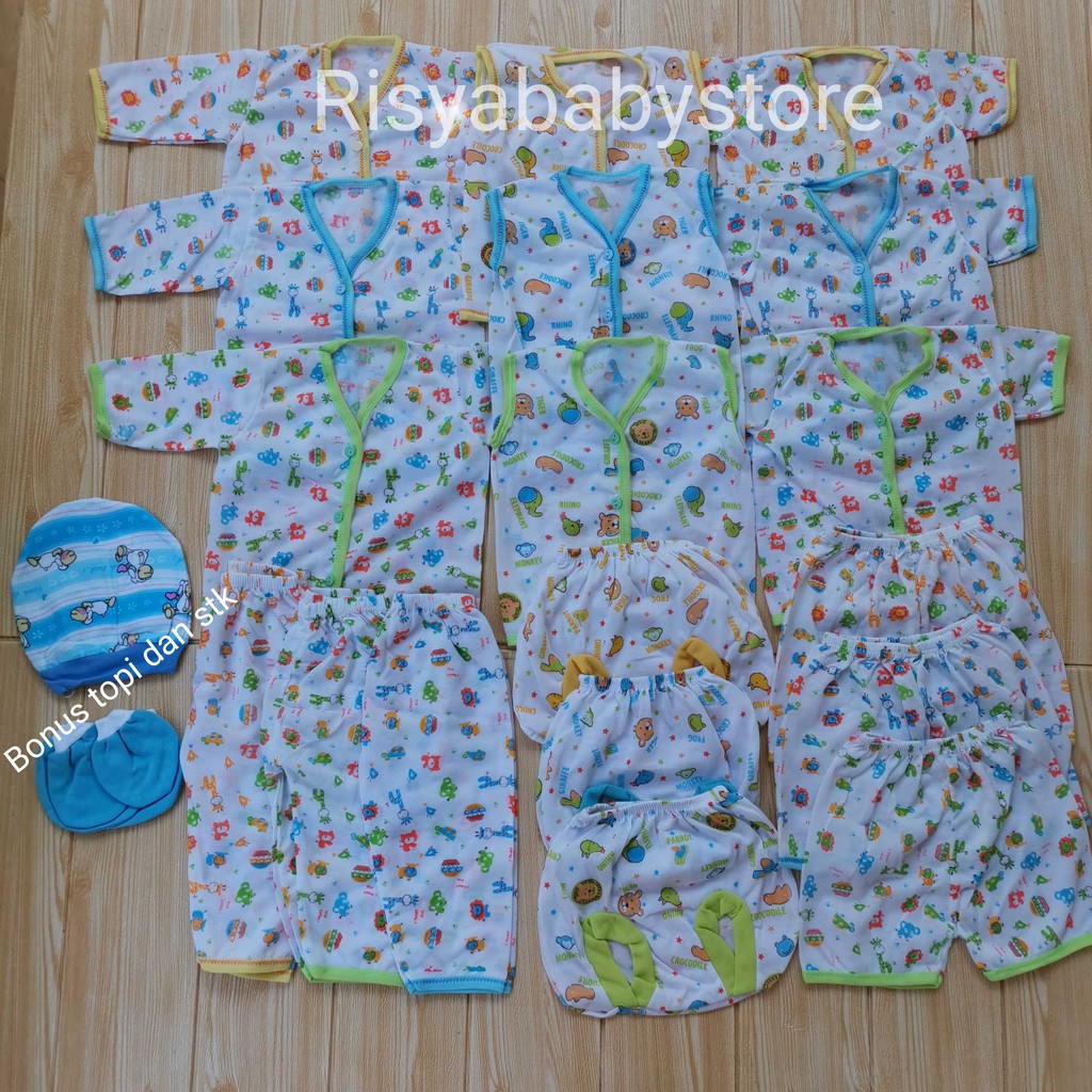 Pakain bayi neborn motif tabur 20 pcs / paket perlengkapan bayi baru lahir