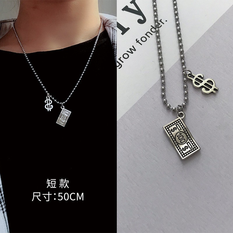 Kalung Liontin Rantai Anti Karat Punk HIPHOP Korea Fashion Women Necklace Alloy Cewek Hip Hop