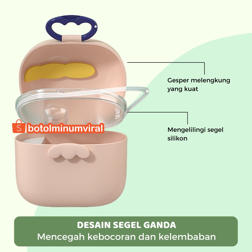 Kotak Tempat Susu Bubuk Bayi Anak 800 ml Besar Dino Snack Container PREMIUM