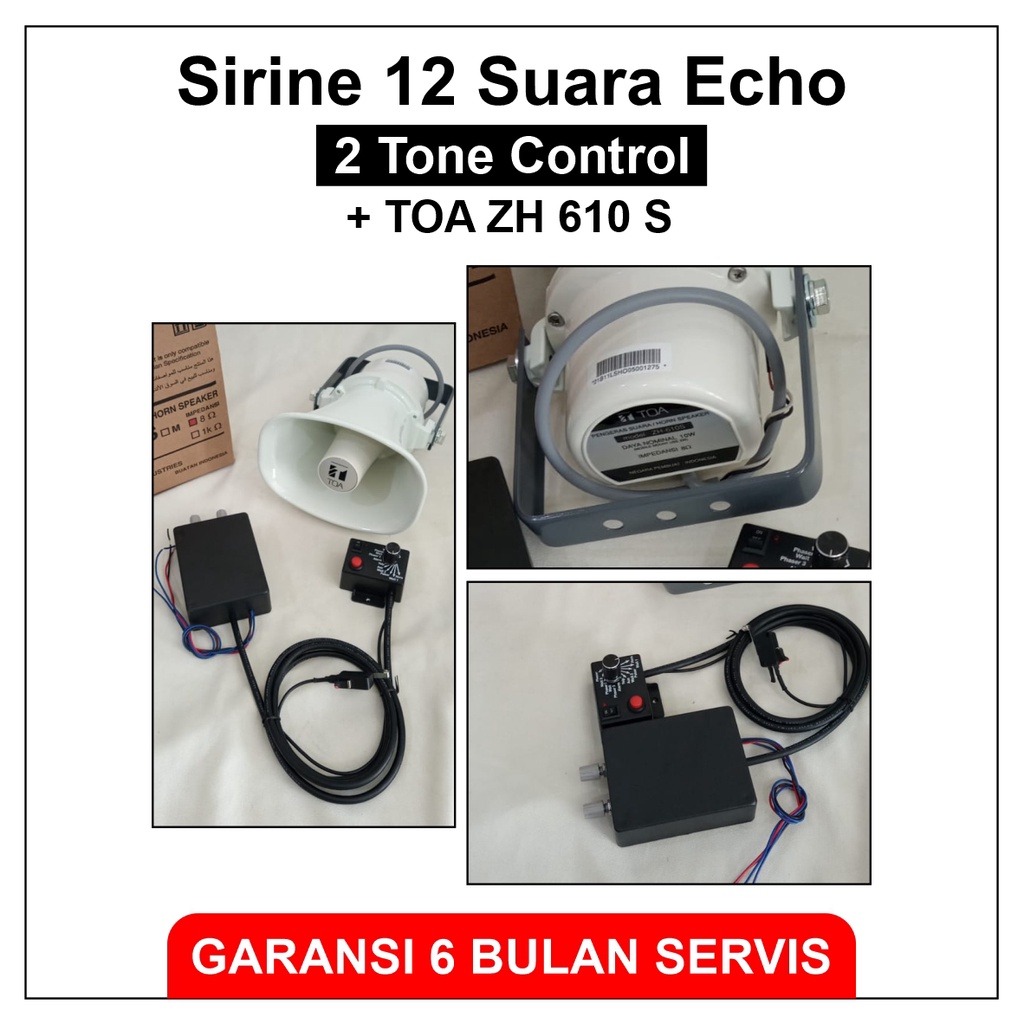 Sirine 12 suara ECHO MURAH Patwal plus TOA ZH610S ZH 610 S 610S, Sirene Polisi Gema 50 Watt, Klakson TOA Ambulance BER GARANSI SERVIS Motor Mobil Whelen Landun Ambulance