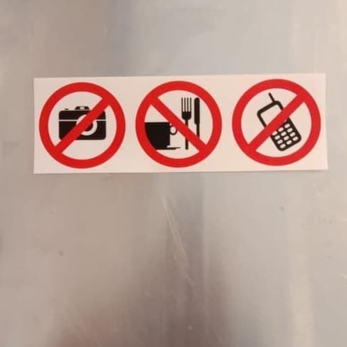 

SIGN STICKER TRANSPARAN DILARANG POTRET. MAKAN. HP UK 10X30Cm