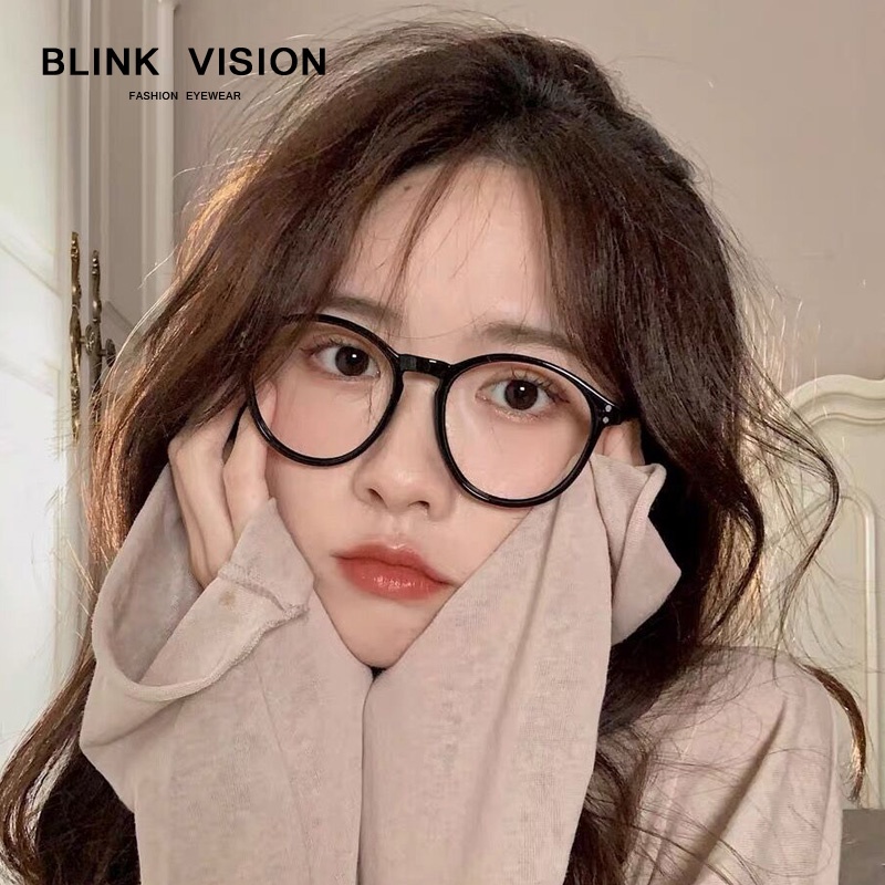 0~-6.00 Anti Radiasi Style Korea Kacamata Minus Wanita Gaya Bulat Kaca Mata Pria Aksesoris Glasses