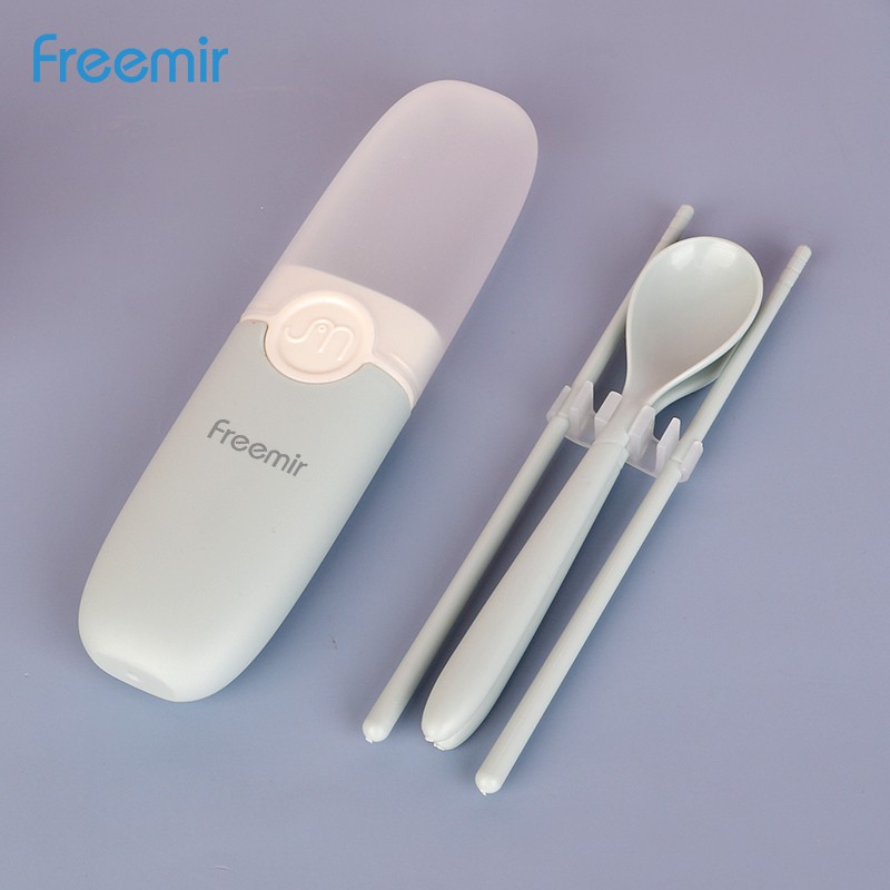 Freemir Alat Makan Set 3 in 1 Portabel Set Isi 3 Pcs Sendok Garpu Sumpit Case Unik-3