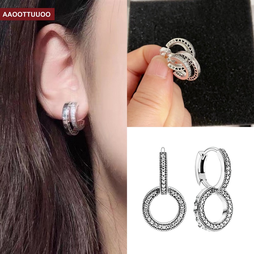 【COD Tangding】Anting Tusuk Bentuk Snowflake Warna Silver Untuk Wanita