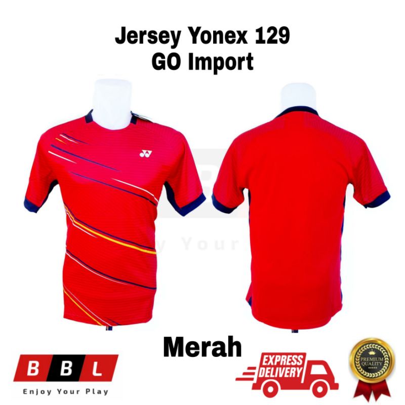 Kaos Badminton Yonex 129 Merah Grade Ori Import Jersey Badminton Jersey bulutangkis murah