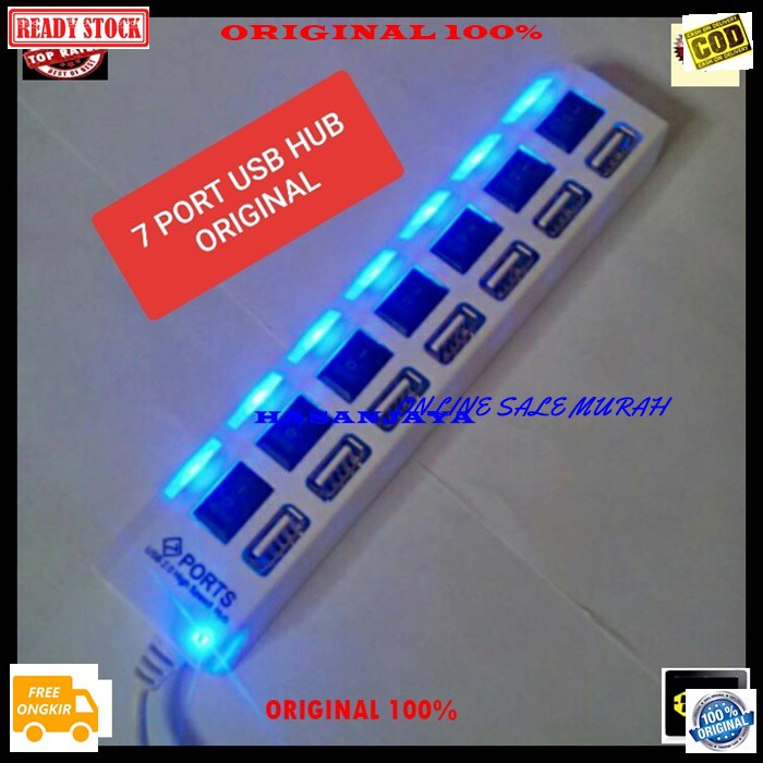 G246 Usb hub saklar 7port port slot sambungan device alat penambah cabang On Off 7in1 cable konektor kabel komputer cpu laptop speed pc adaptor penghubung original G246   PENAMBAH USB PORT 7 LUBANG  BISA UNTUK SEGALA KOMPUTER  BISA JG UNTUK SEGAL