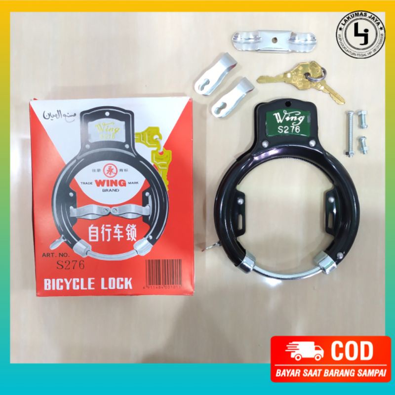 Kunci Wing Sepeda Ontel Onthel Jengki Gembok Samping Sepeda Merk Wing S276 Sepeda Perempuan