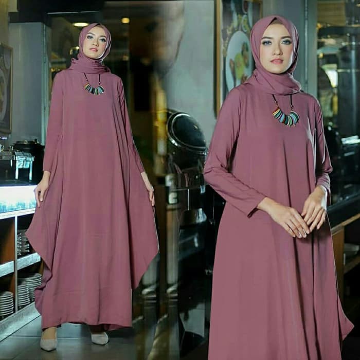 Gamis Wanita Muslim Modis Spesial Lebaran 2022 Remaja Model Gamis Terbaru Ed Syari Mauras Bahan Moss